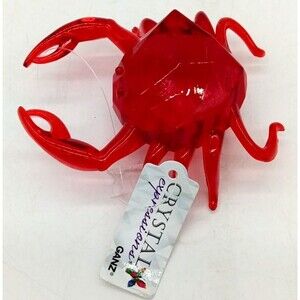 Ganz Crystal Expressions Acrylic Red 4" Crab Figurine New